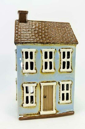 Blue townhouse tealight