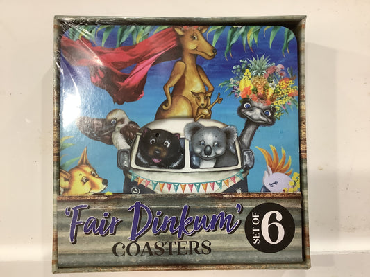 Fair dinkum Aussie coaster set of 6