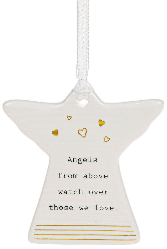 Angels from above watch over those we love. Hanging Angel Plaque