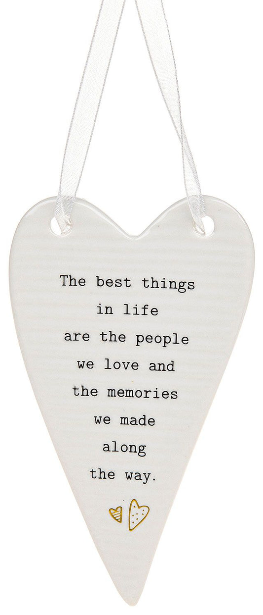 The best things in life - ceramic hanging plaque