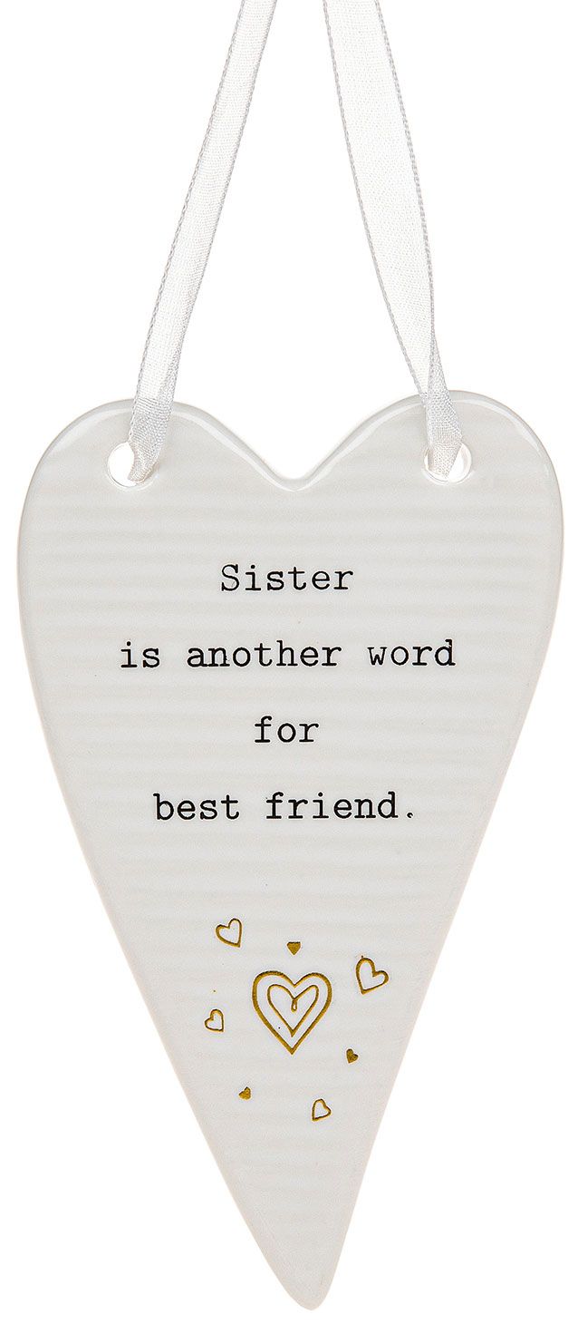 Sister is another word for best friend - ceramic hanging plaque