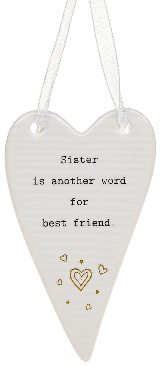 Sister is another word for best friend - ceramic hanging plaque